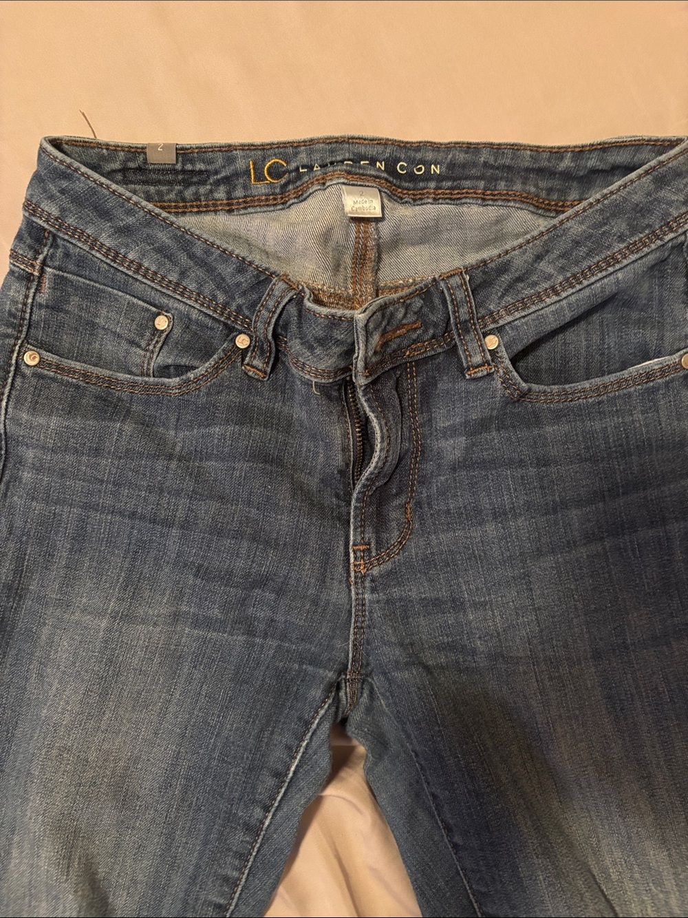 LC Lauren Conrad Faded Blue Straight-Leg Jeans